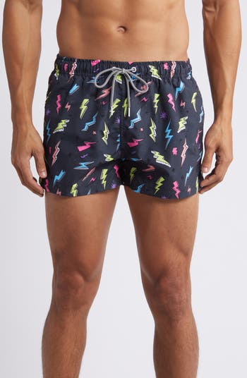 Boardies Zaps Neon Shortie Swim Trunks | Nordstrom