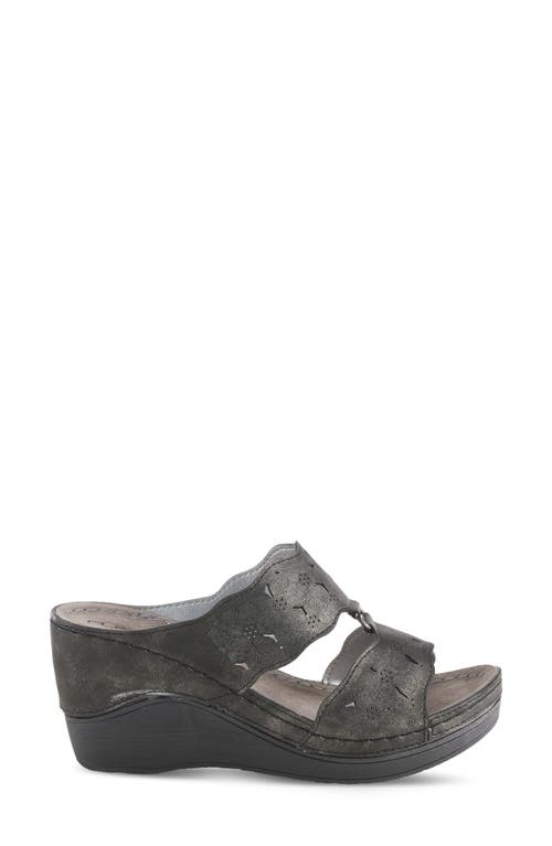 Shop Flexus By Spring Step Dreiser Platform Wedge Slide Sandal In Black