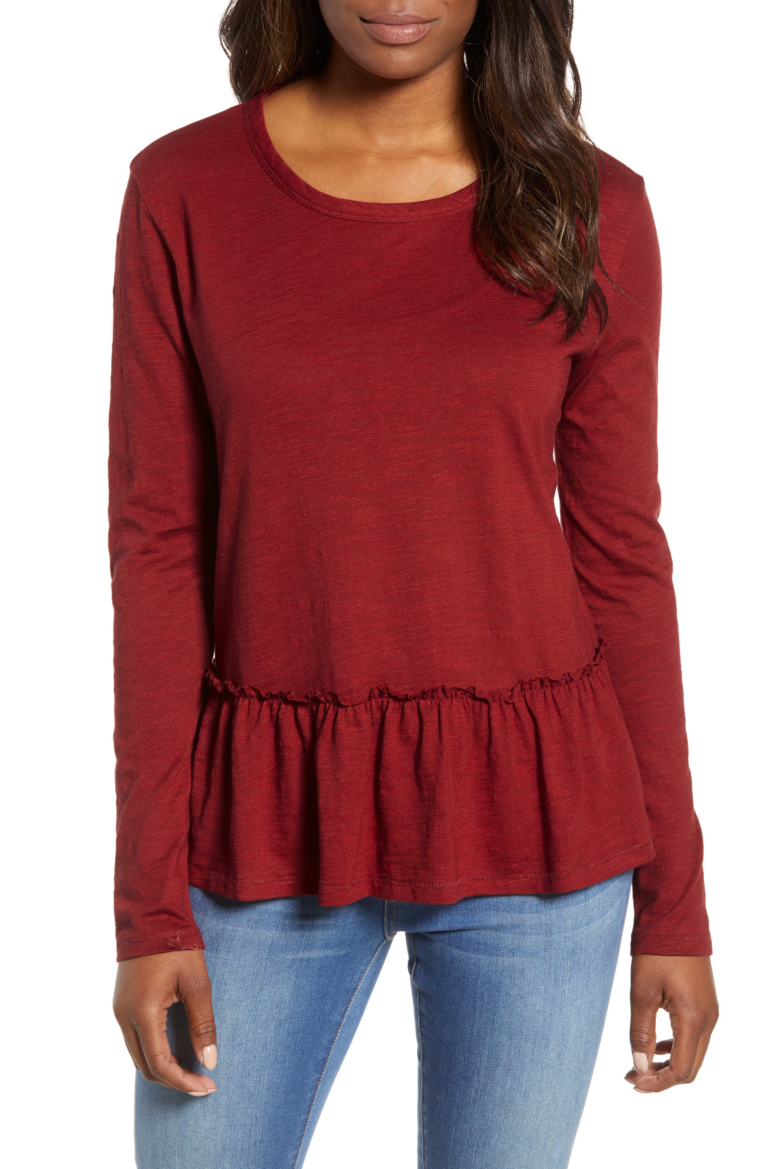 caslon peplum tee