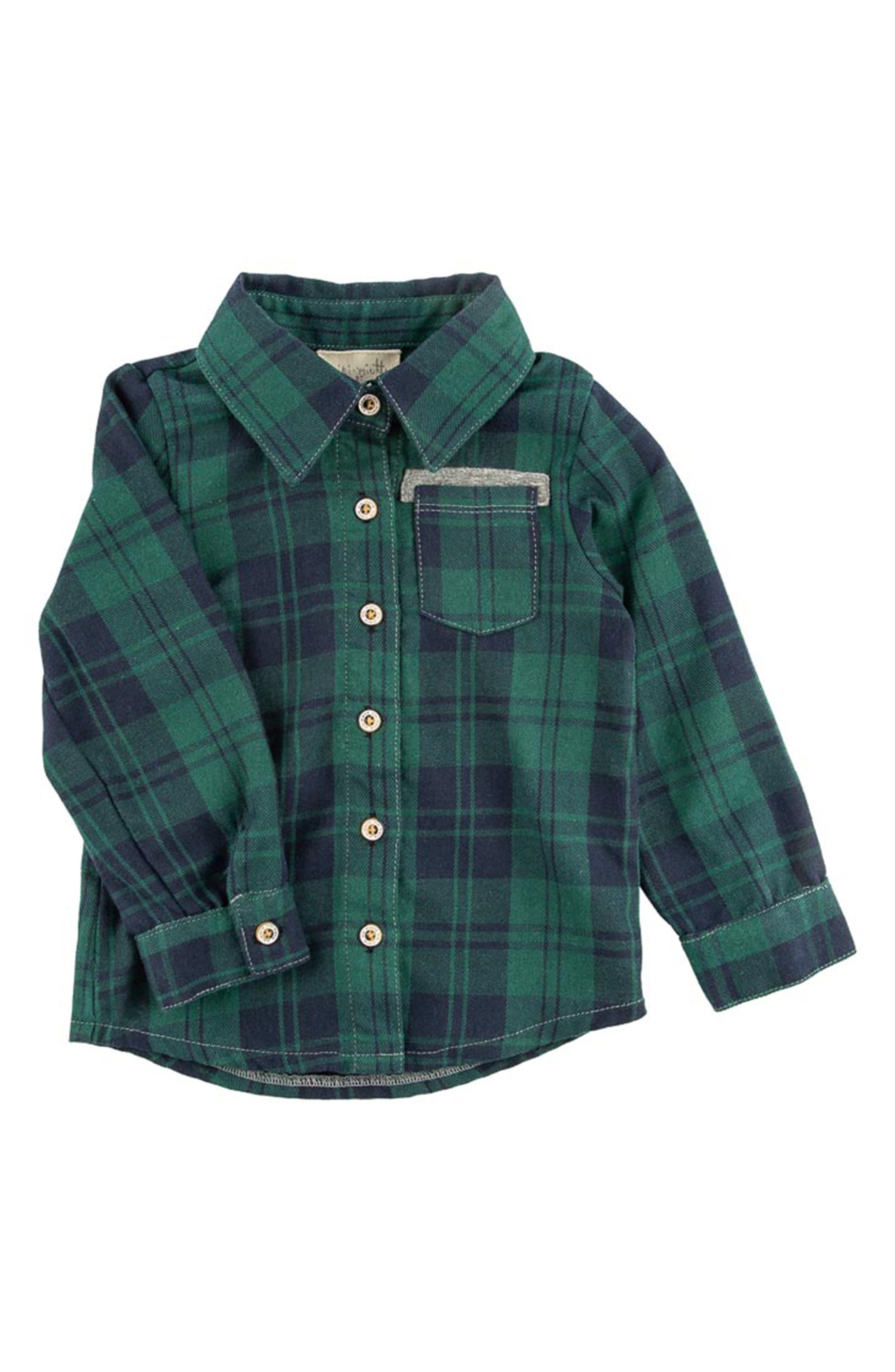 Rolanko Boys Plaid Long Sleeve Shirt Flannel Button-Down Check Shirts for Kids Slim Fit 
