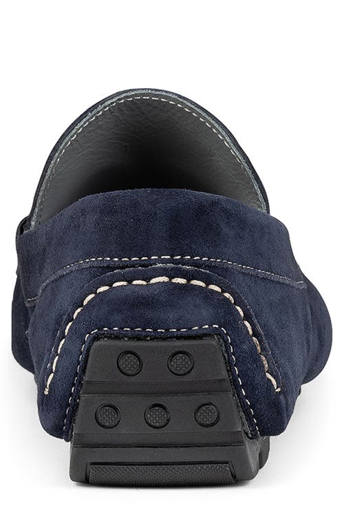 Shop Donald Pliner Moc Toe Driving Loafer In Navy