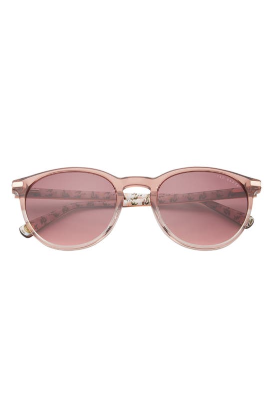 Shop Ted Baker 52mm Round Sunglasses In Blush
