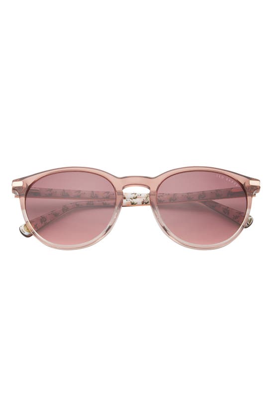 Ted Baker 52mm Round Sunglasses In Blush