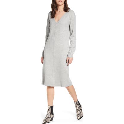 Treasure & Bond V-Neck Sweater Dress, Grey