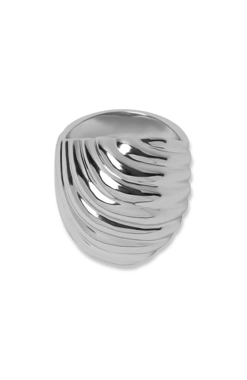 Argento Vivo Sterling Silver Ribbed Ring In Silver