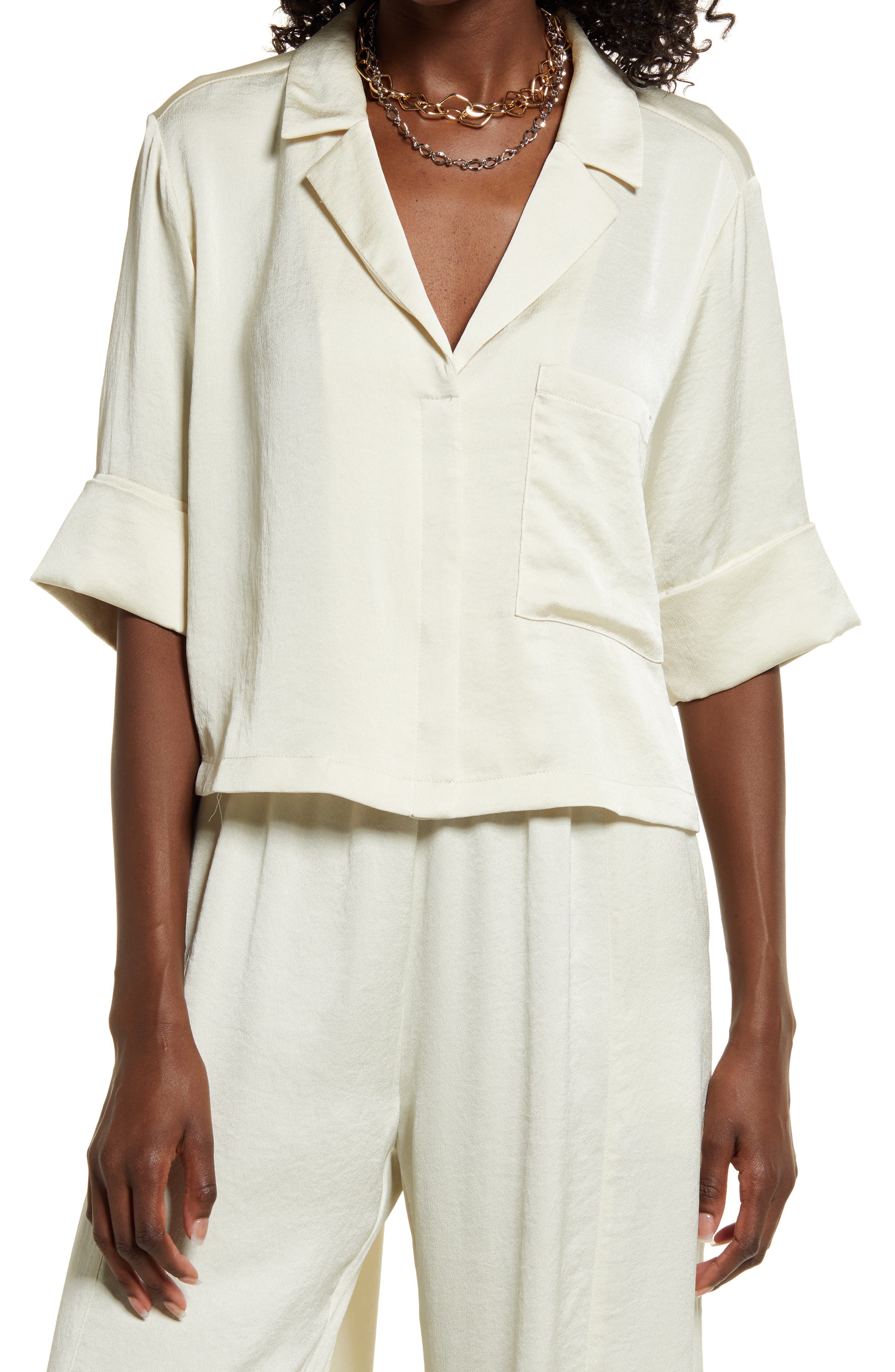 Open Edit Boxy Camp Shirt | Nordstrom