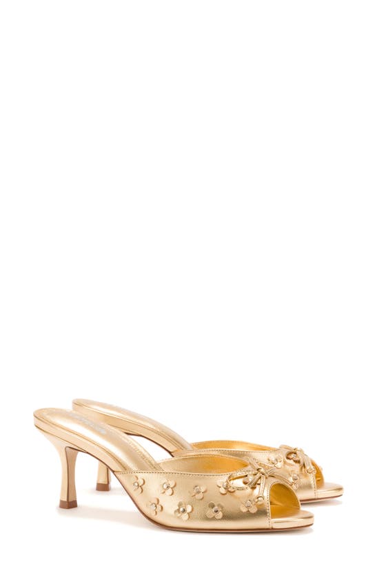 Shop Larroude Larroudé Jasmine Slide Sandal In Gold