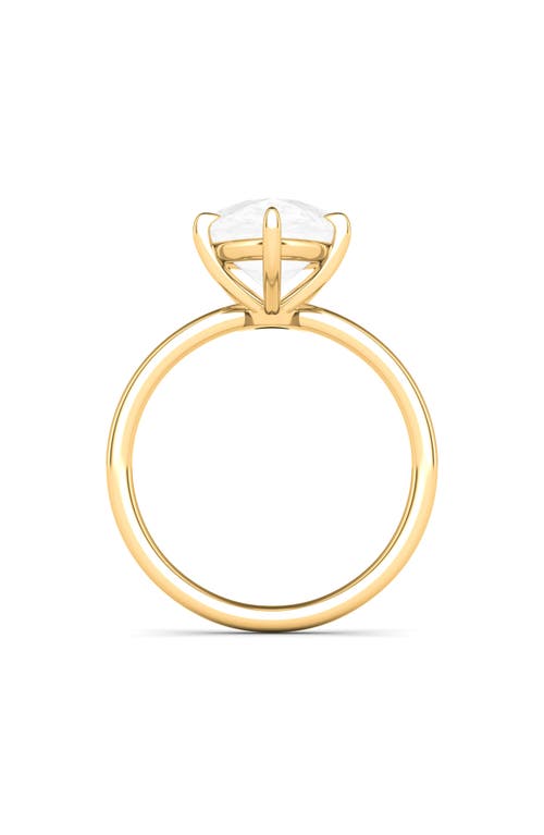 Hautecarat Pear Cut Lab Created Diamond Ring In 2.50 Ctw 18k Yellow Gold