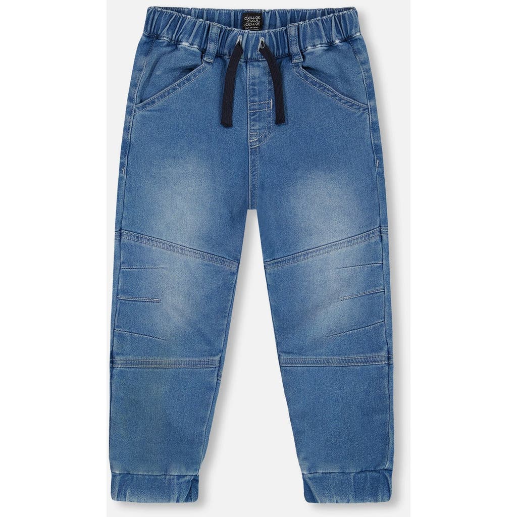 Deux Par Deux Little Boy's French Terry Jogger Pants Light Blue Denim In Light Blue Denim