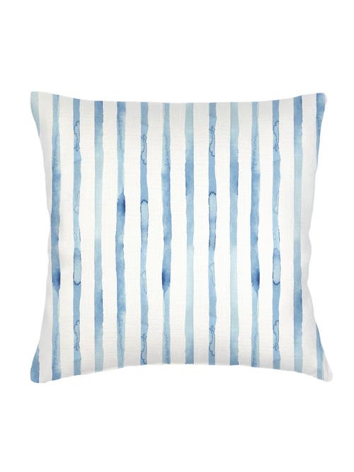 Anaya Riviera Striped Linen Pillow Down Insert In Blue
