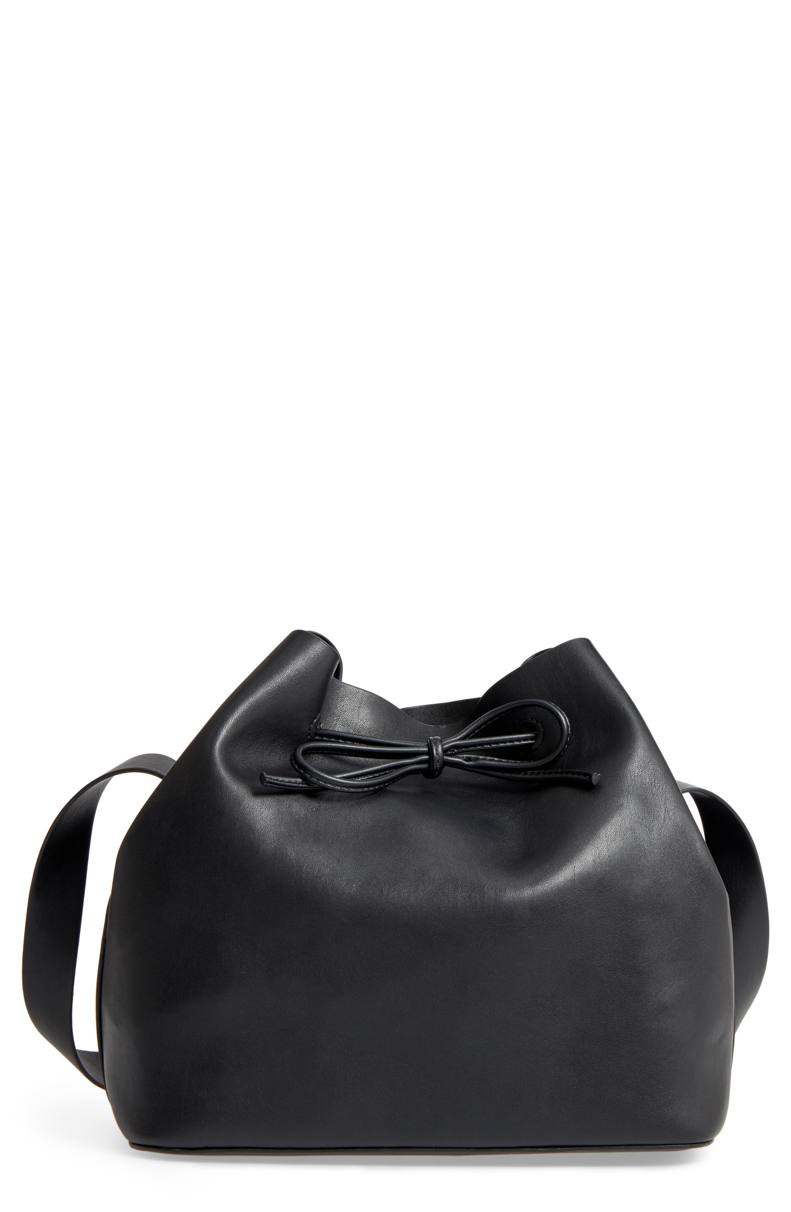 topshop leather bucket bag