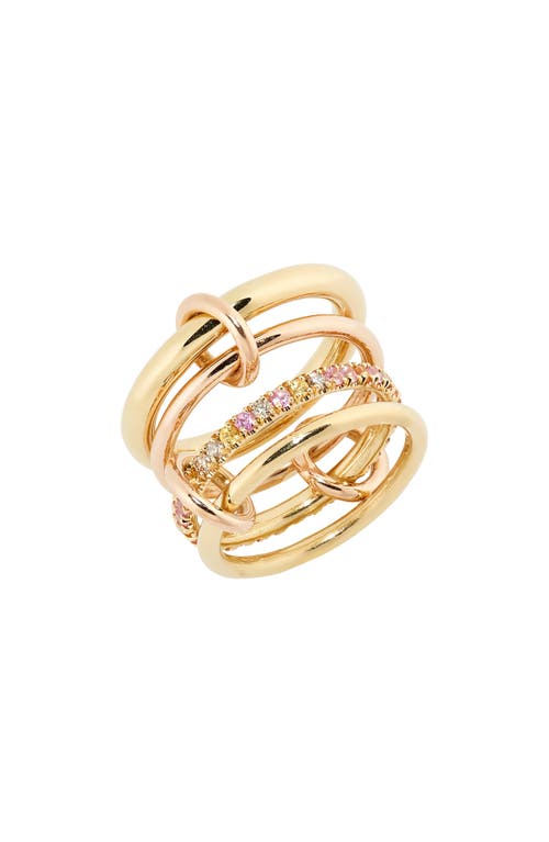 Spinelli Kilcollin Spinelli Collection Nimbus Linked Sapphire Rings In Yellow Gold/rose Gold