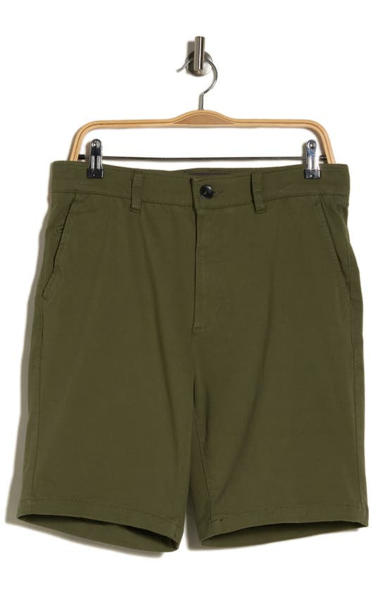Union Flex Knit Twill Chino Shorts In Green