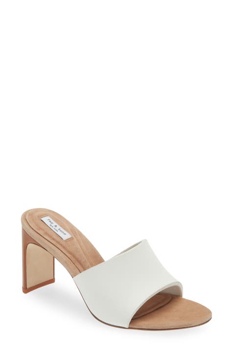 ivory heeled mules