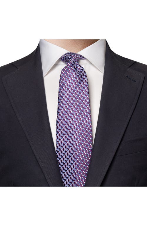 Shop Eton Micro Geometric Silk Tie In Medium Purple