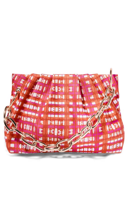 House Of Want Chill Vegan Leather Frame Clutch In Berry Plaid