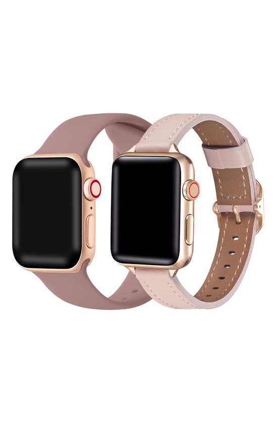 Shop The Posh Tech Assorted 2-pack Apple Watch® Watchbands In Light Pink / Rose