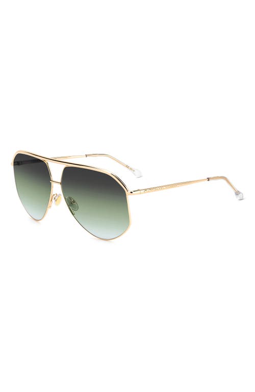 Isabel Marant Wild Metal 64mm Gradient Oversize Aviator Sunglasses In Rose Gold/gray Green