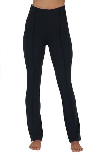 Shop Yogalicious Upper East Side Pintuck Flare Pants In Black