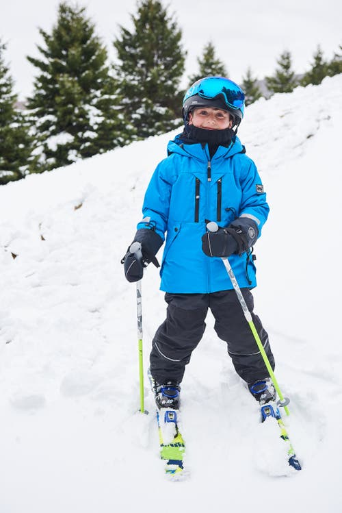 Shop Deux Par Deux Big Boy's Two Piece Technical Snowsuit Royal Blue And Black In Anthracite