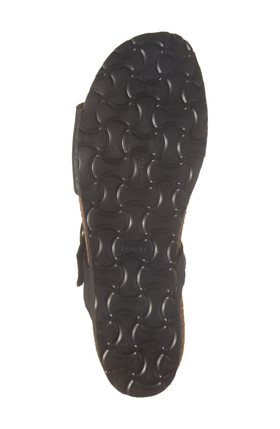 Naot Anabel Wedge In Soft Black Leather