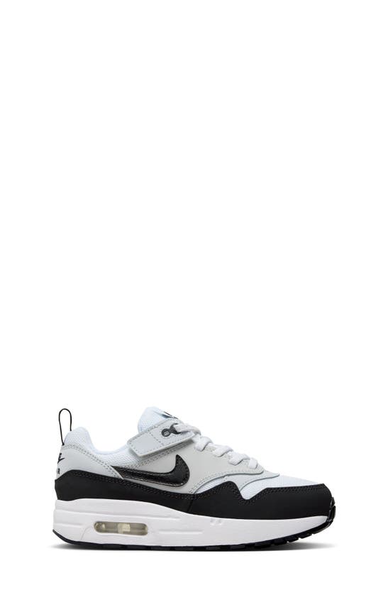 Shop Nike Kids' Air Max 1 Easyon Sneaker In White/ Black/ Pure Platinum