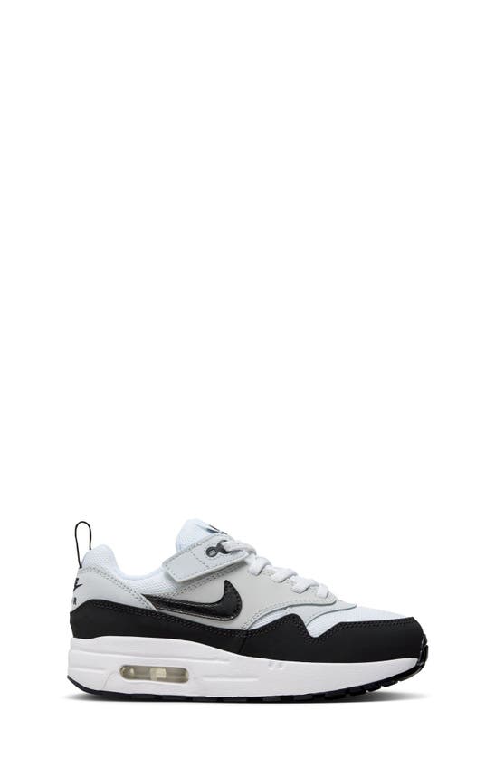 Nike Kids' Air Max 1 Easyon Sneaker In White/ Black/ Pure Platinum