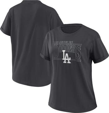 WEAR by Erin Andrews Women's WEAR by Erin Andrews Charcoal Los Angeles Dodgers  Oversized Boyfriend T-Shirt