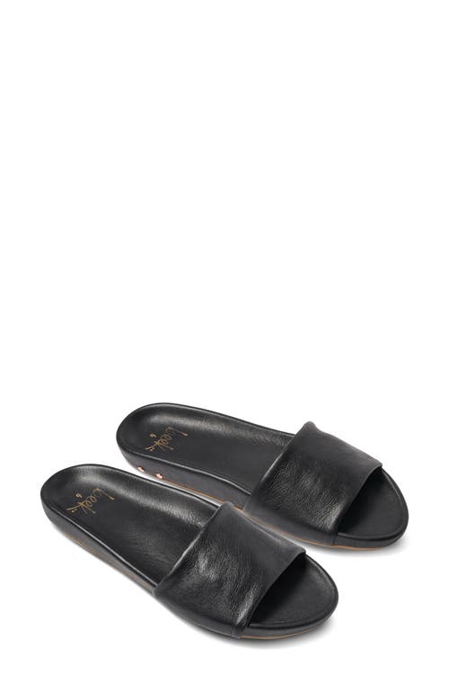 Gallito Metallic Slide Sandal in Black/Black