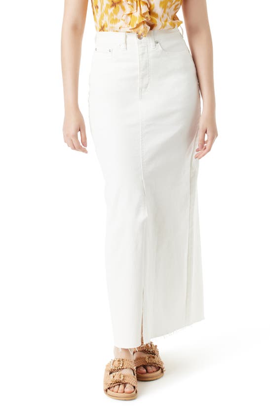 Shop Sam Edelman Dempsey Split Front Denim Maxi Skirt In White