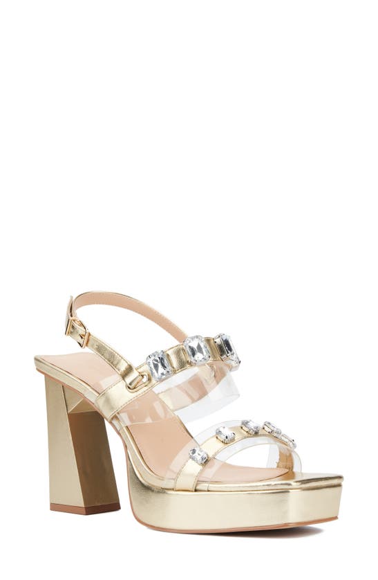 Fashion To Figure Waverly Strap Sandal In Gold
