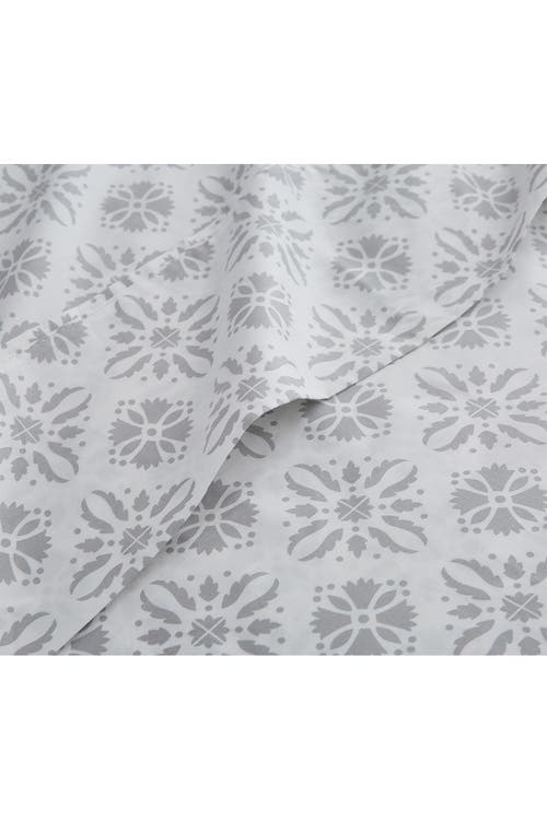 Southshore Fine Linens Geometric Dreams 300 Thread Count Long Staple Sateen Cotton Sheet Set In Aztec Dreams Lunar Grey