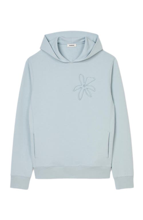 Shop Sandro Floral Hoodie In Baby Blue