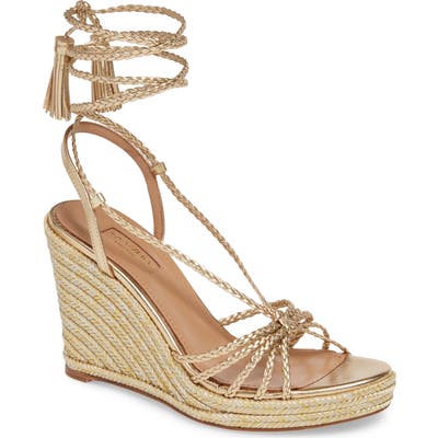 Aquazzura Savannah Wedge Sandal, Metallic