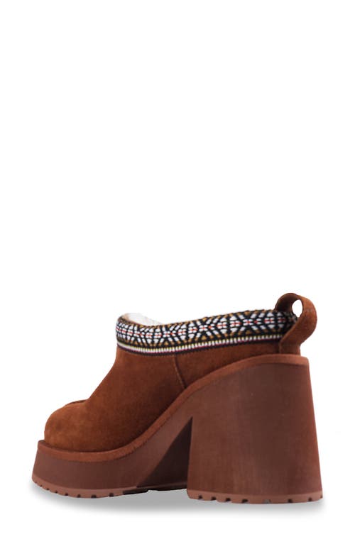 Candies Candie's Leora Platform Clog In Chestnut Suede