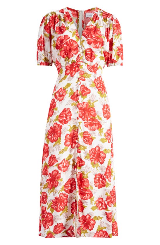 Shop Faithfull The Brand Bellavista Floral Midi Dress In Isadora Floral Red