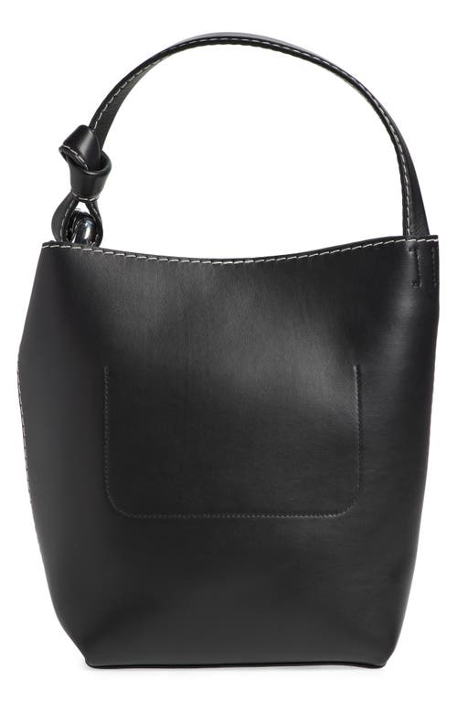 Shop Jw Anderson The Jwa Corner Leather Bucket Bag In Black 999