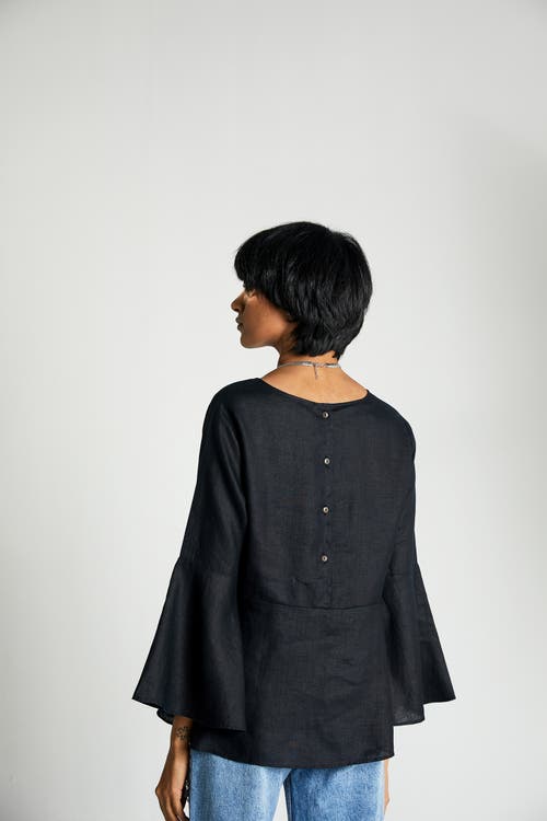 Shop Reistor The Button Back Shirt In Black