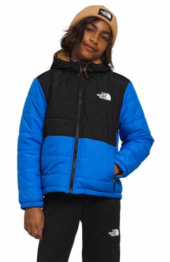North Face Down Puffer Jacket Boys Medium Reversible Hooded 550 Fill  SKU4153