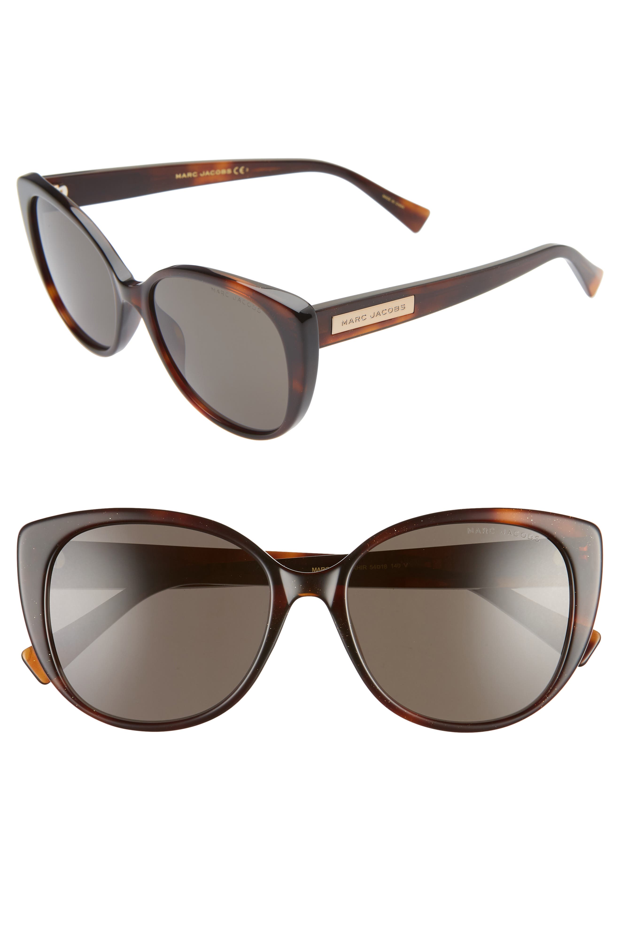 UPC 716736201252 product image for Women's The Marc Jacobs 54mm Rounded Cat Eye Sunglasses - Havana/ Grey Blue | upcitemdb.com