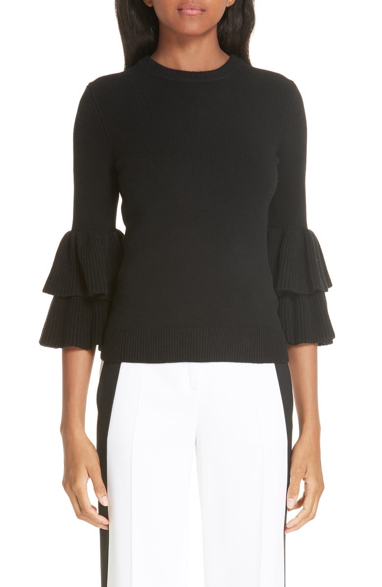 Michael Kors Tiered Ruffle Sleeve Ribbed Sweater | Nordstrom