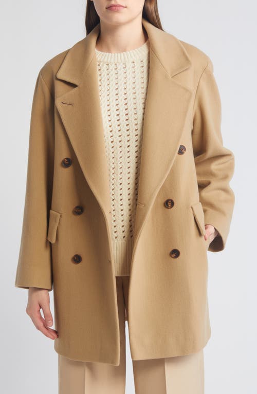 Shop Fleurette Ross Double Breasted Wool Coat In Camel