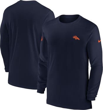 Nike Men's Nike Navy Denver Broncos Sideline Coach Performance Long Sleeve T -Shirt