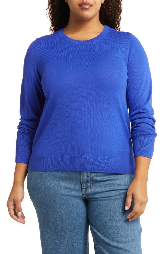 Caslon Merino Wool Blend Crewneck Sweater In Royal Neon