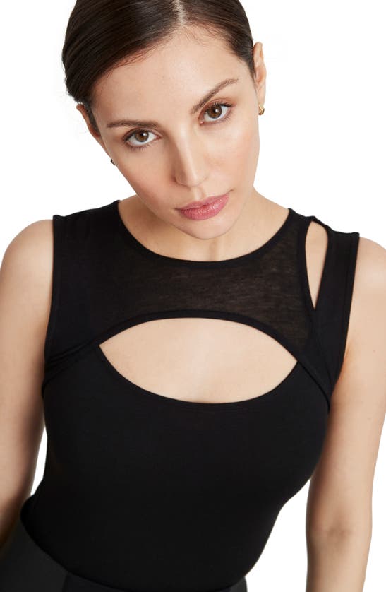 Shop Marcella Bowen Layer Cutout Sleeveless Top In Black