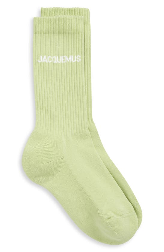 Jacquemus Les Chaussettes  Logo-design Cotton-blend Socks In Green
