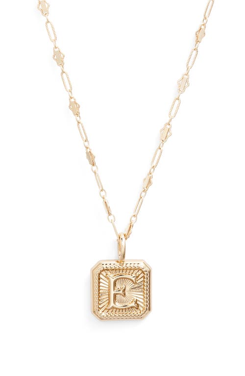 Harlow Initial Pendant Necklace in Gold - E