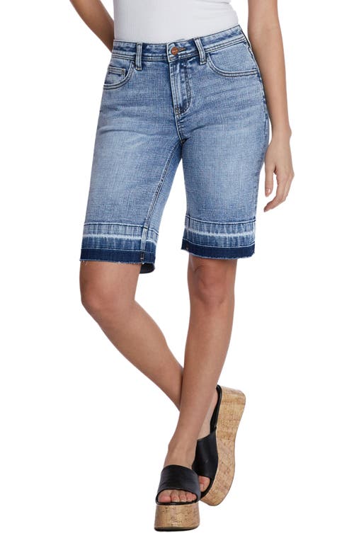 Shop Hint Of Blu Release Hem Bermuda Denim Shorts In Horizon Denim