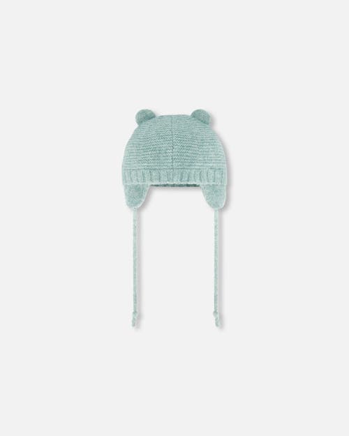 Deux Par Deux Baby Unisex Knit Hat With Ears Green In Iceberd Green