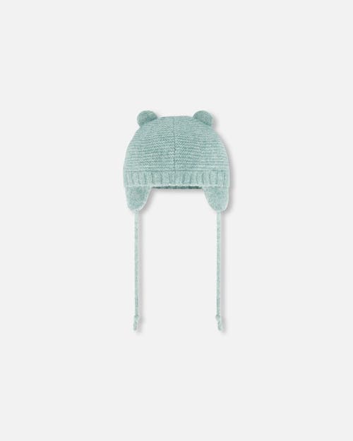 DEUX PAR DEUX DEUX PAR DEUX BABY UNISEX KNIT HAT WITH EARS GREEN 